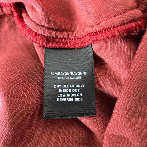 Lafayette 148 Velvet Top S Silk Burnt Orange Bell Sleeve Loose Fit Dressy Flowy - Picture 9 of 14